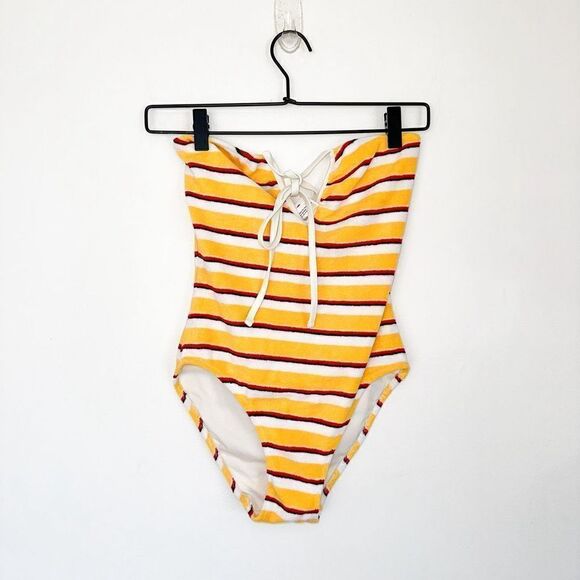 Solid & Striped Heather Tweety Terry Cloth One Piece Tie Neck Halter Swimsuit - Picture 2 of 10